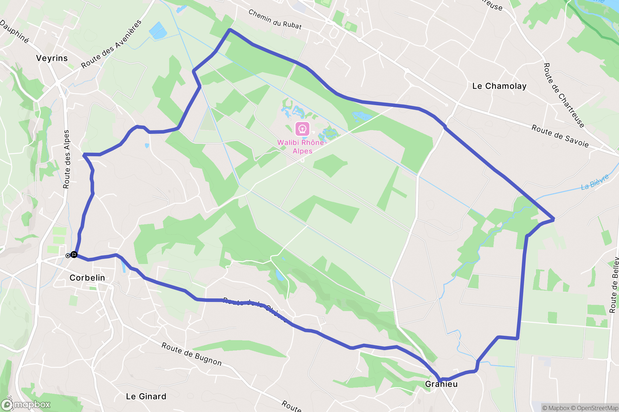 Corbelin : carte du parcours de randonnée - France