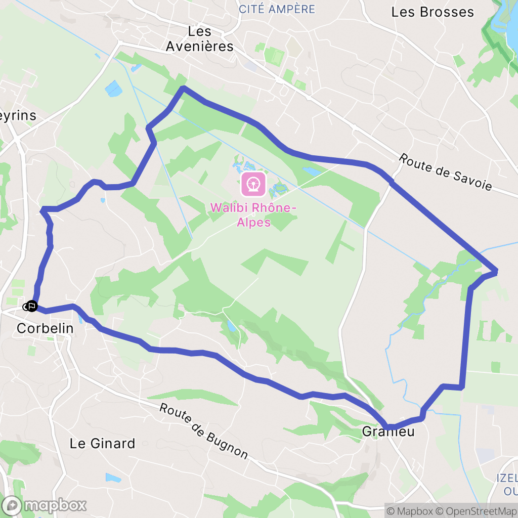 Corbelin : carte du parcours de randonnée - France