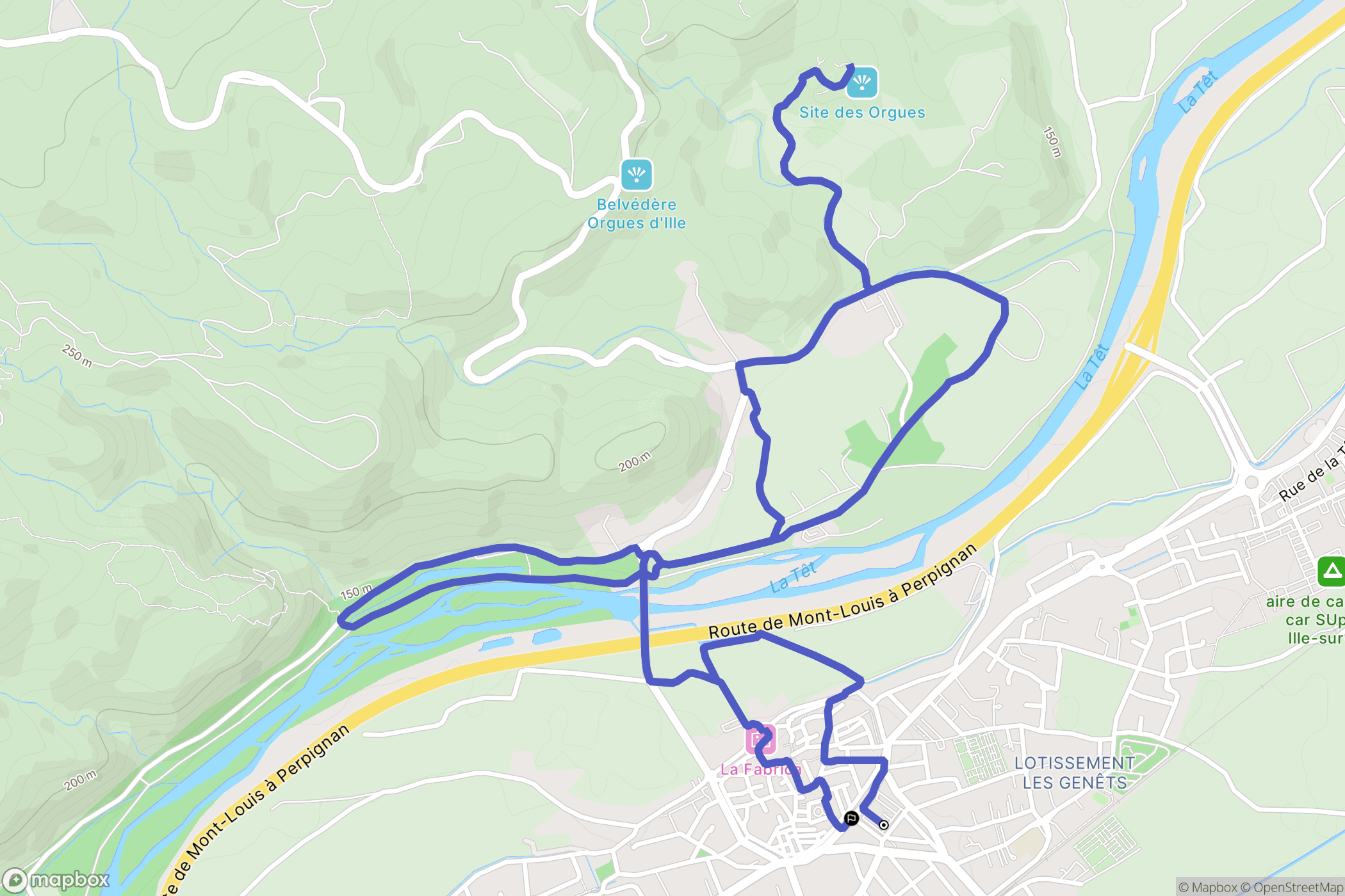 Ille-sur-Têt : carte du parcours de randonnée - France