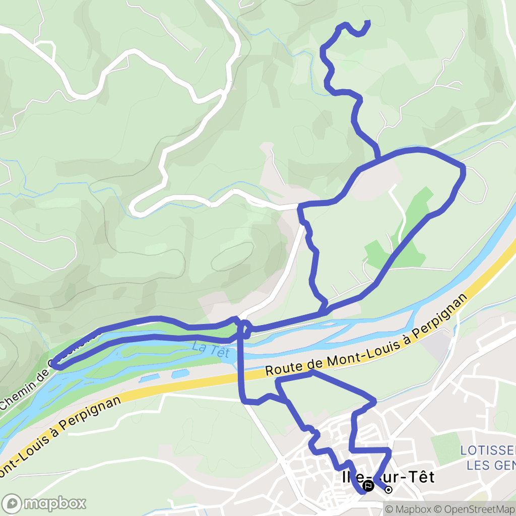 Ille-sur-Têt : carte du parcours de randonnée - France