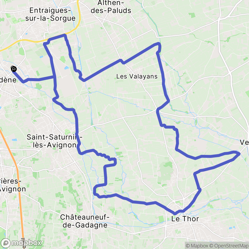 Vedène : carte du parcours de randonnée - France