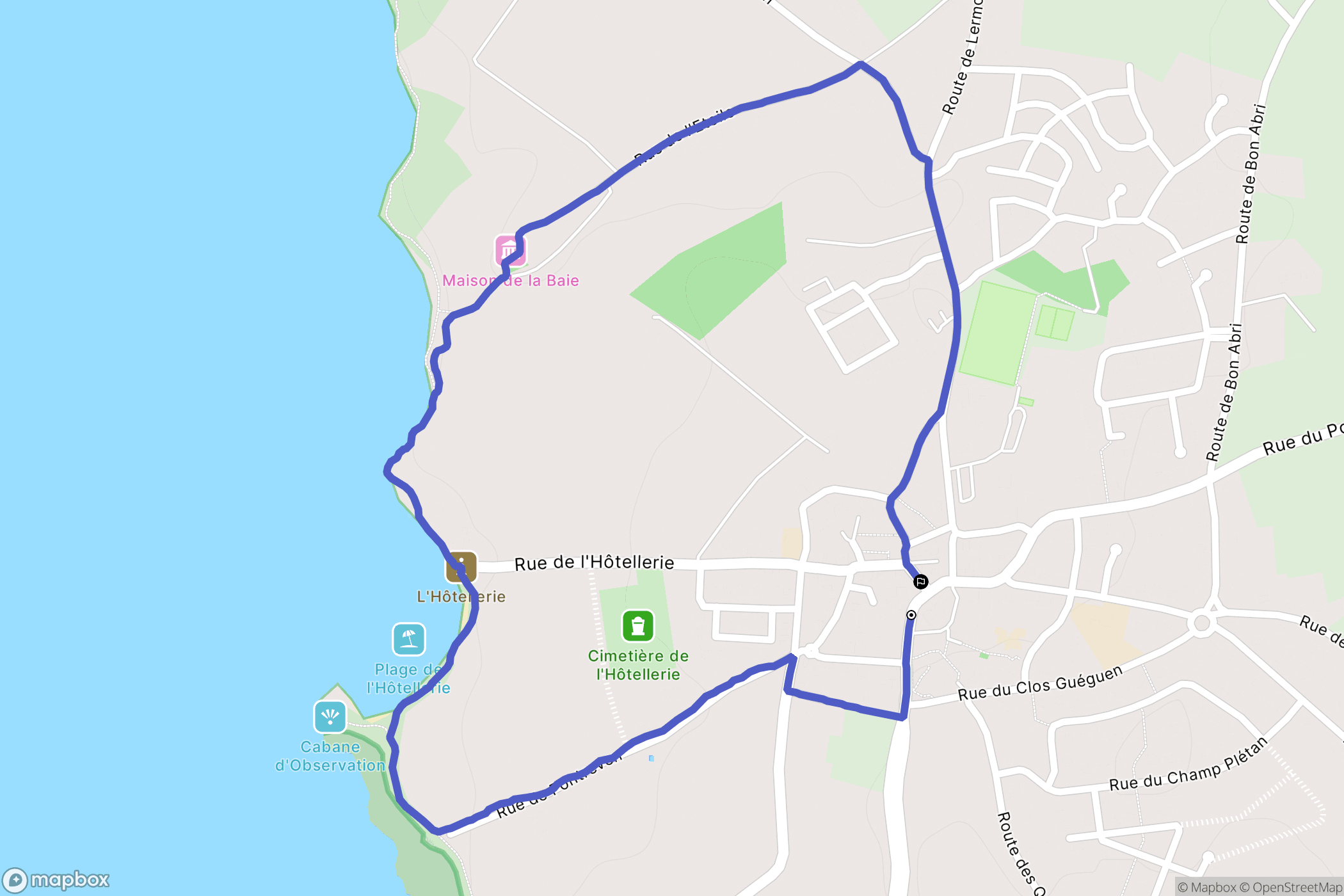 Hillion : carte du parcours de randonnée - France