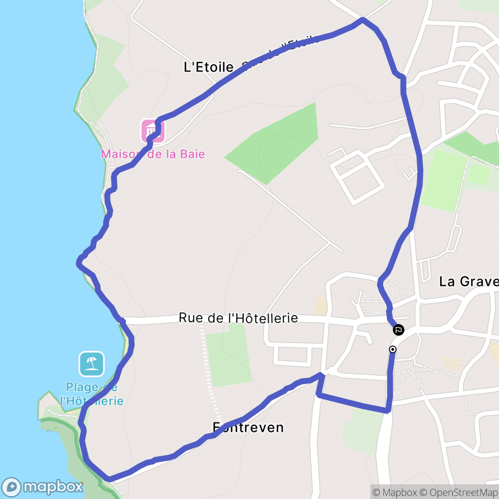 Hillion : carte du parcours de randonnée - France