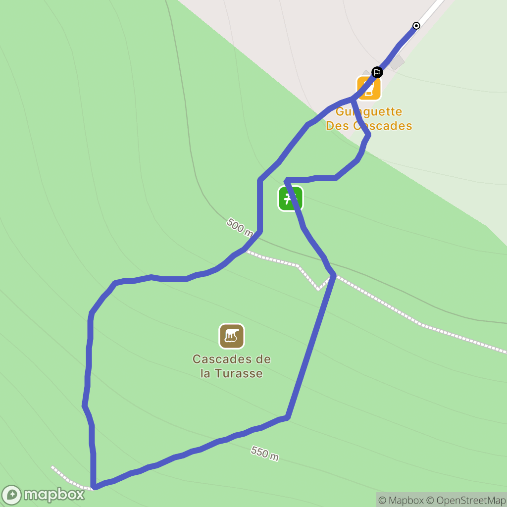 Roquefort-les-Cascades : carte du parcours de randonnée - France