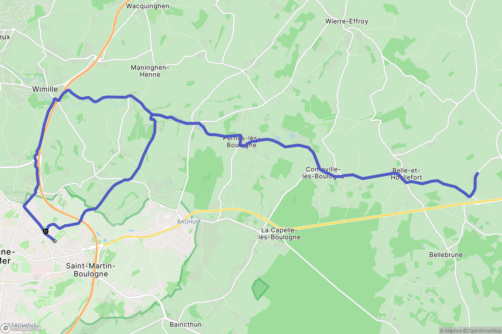 Saint-Martin-Boulogne : carte du parcours de randonnée - France