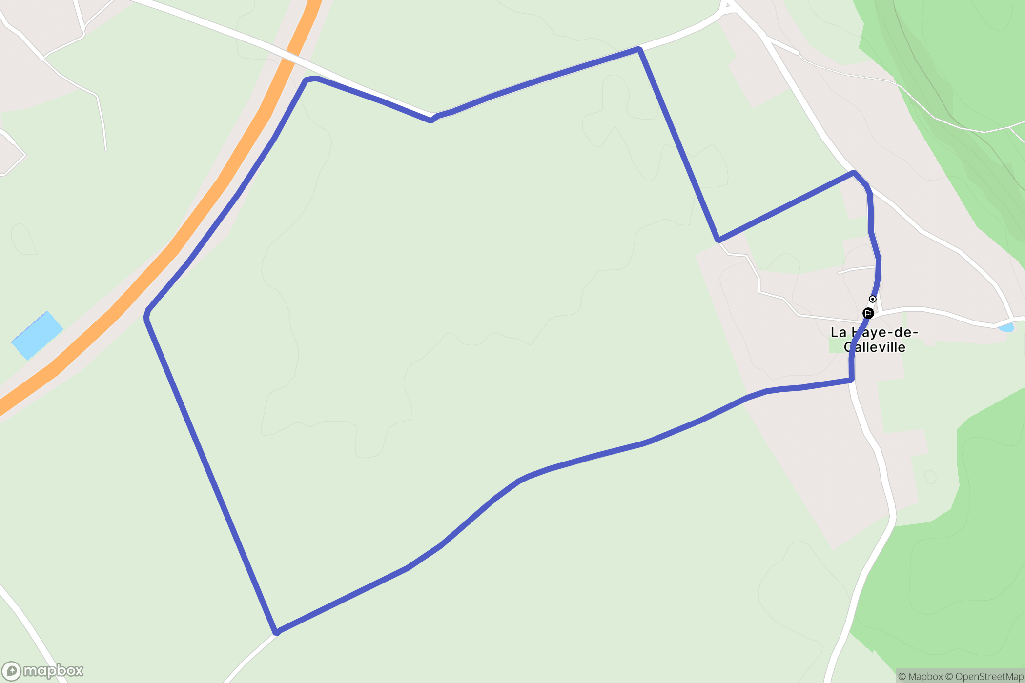 La Haye-de-Calleville : carte du parcours de randonnée - France