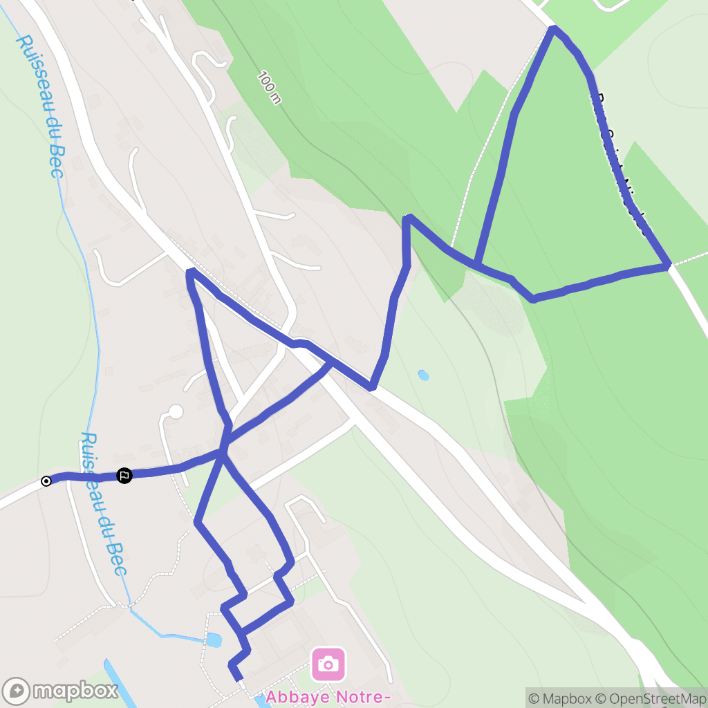 Le Bec-Hellouin : carte du parcours de randonnée - France