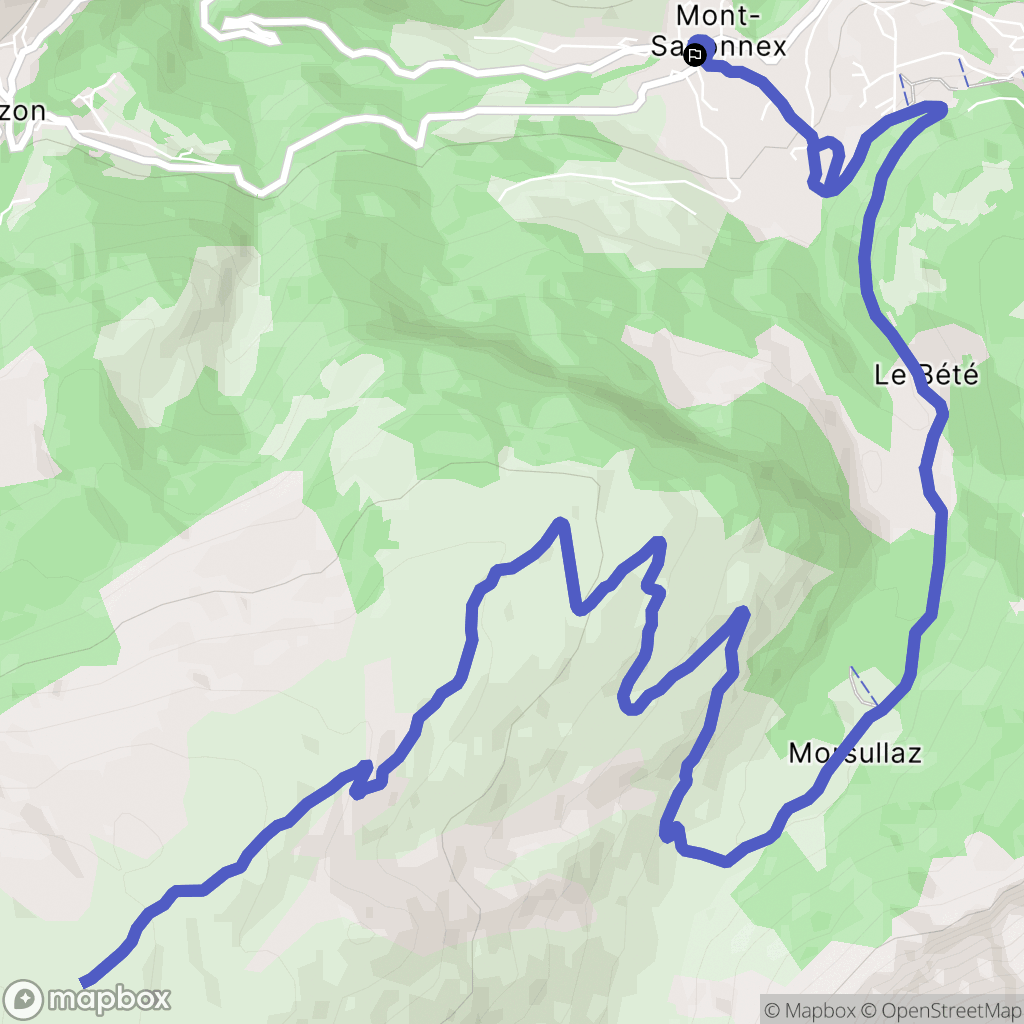 Mont-Saxonnex : carte du parcours de randonnée - France