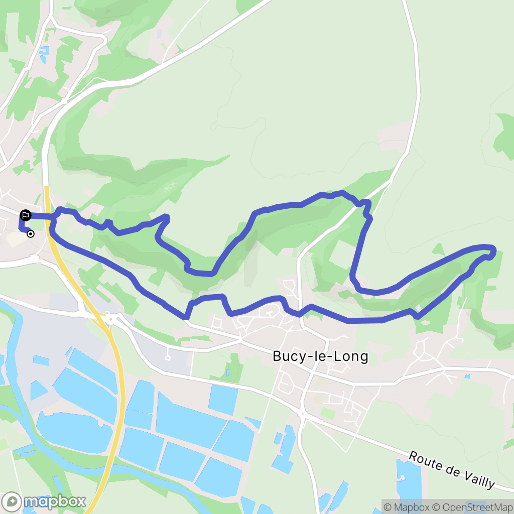 Crouy : carte du parcours de randonnée - France