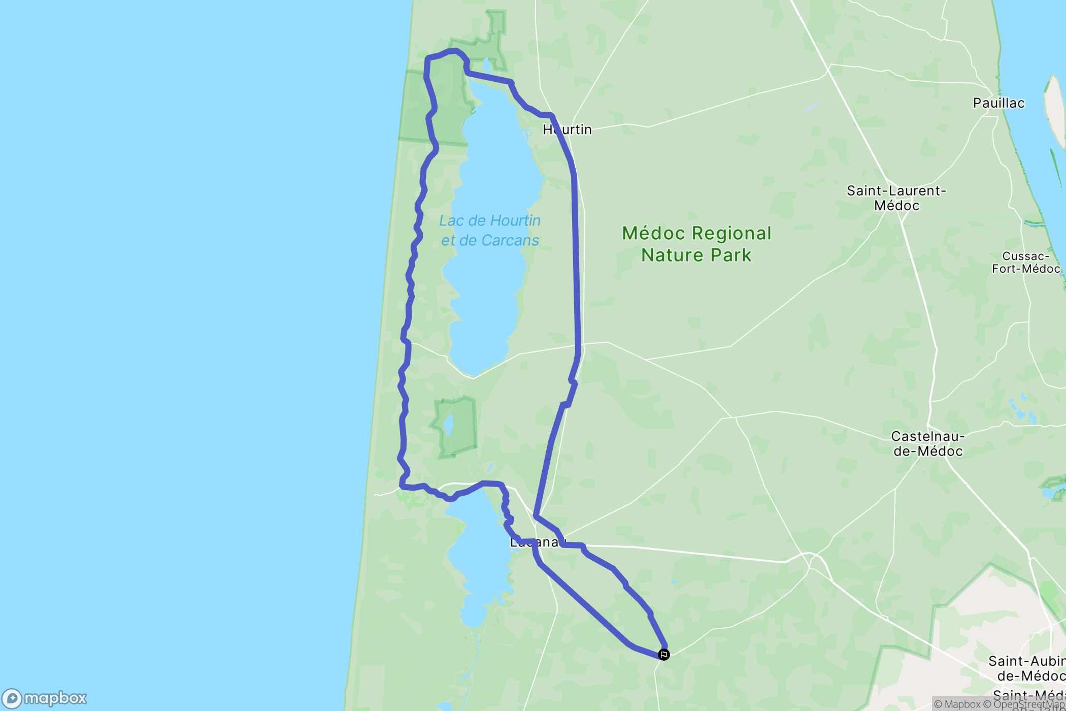 Saumos : carte du parcours de randonnée - France