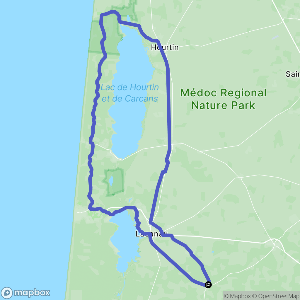Saumos : carte du parcours de randonnée - France