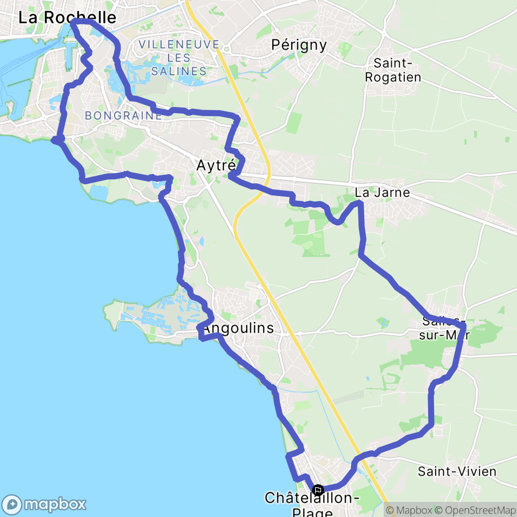 Châtelaillon-Plage : carte du parcours de randonnée - France