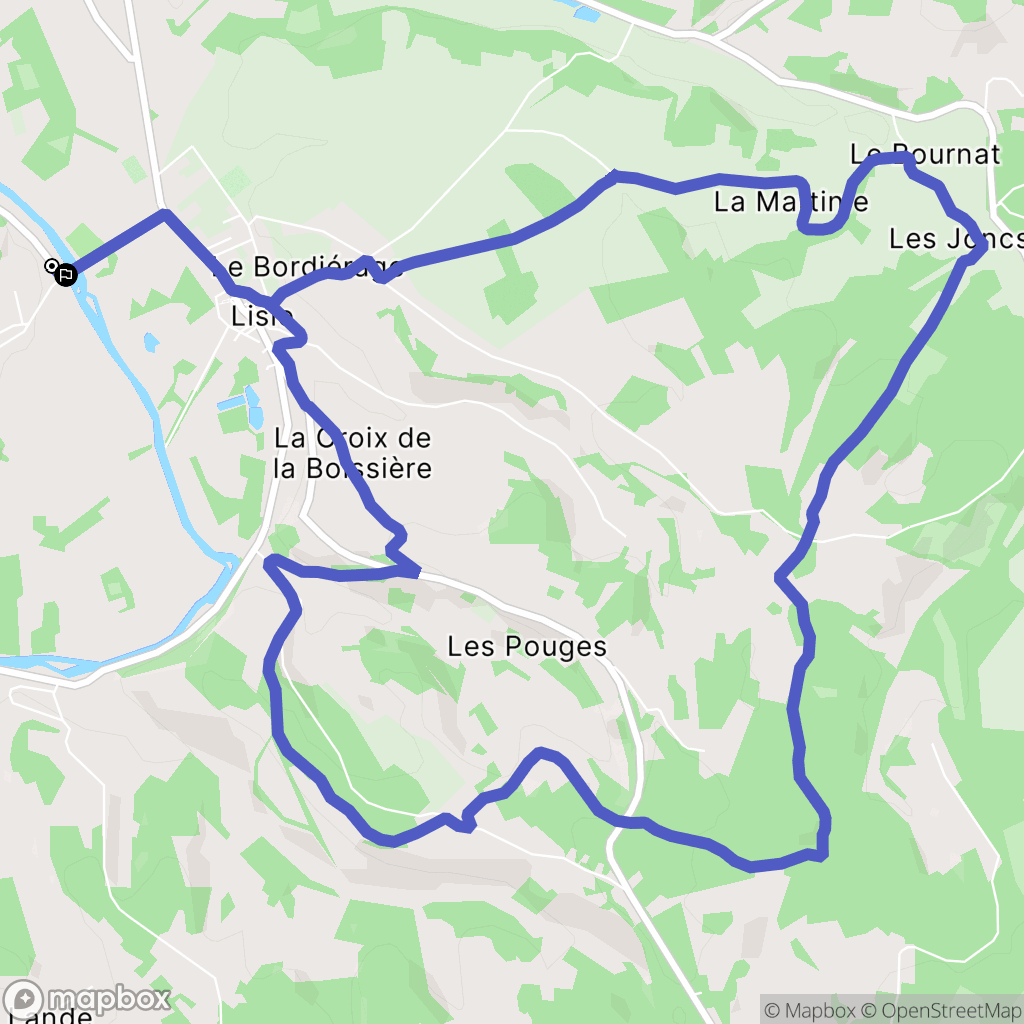 Lisle : carte du parcours de randonnée - France