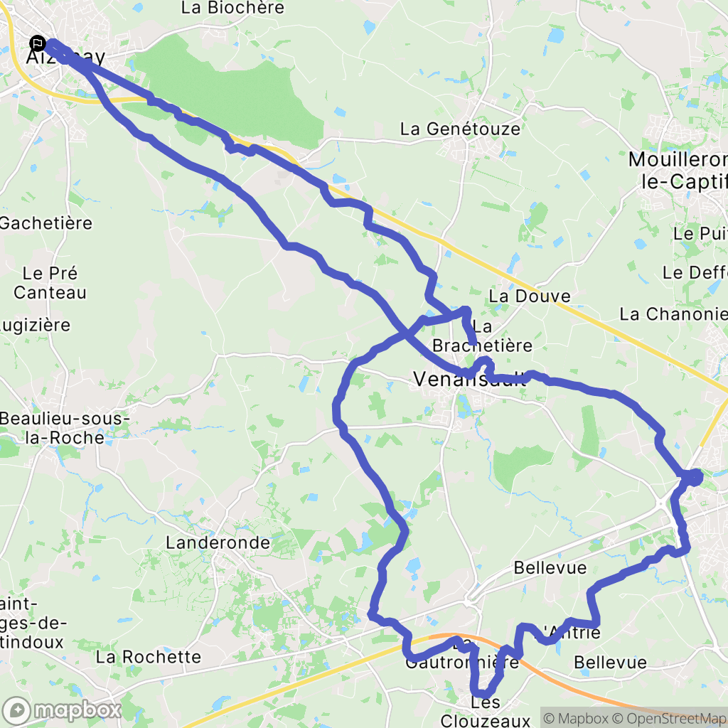 Aizenay : carte du parcours de randonnée - France