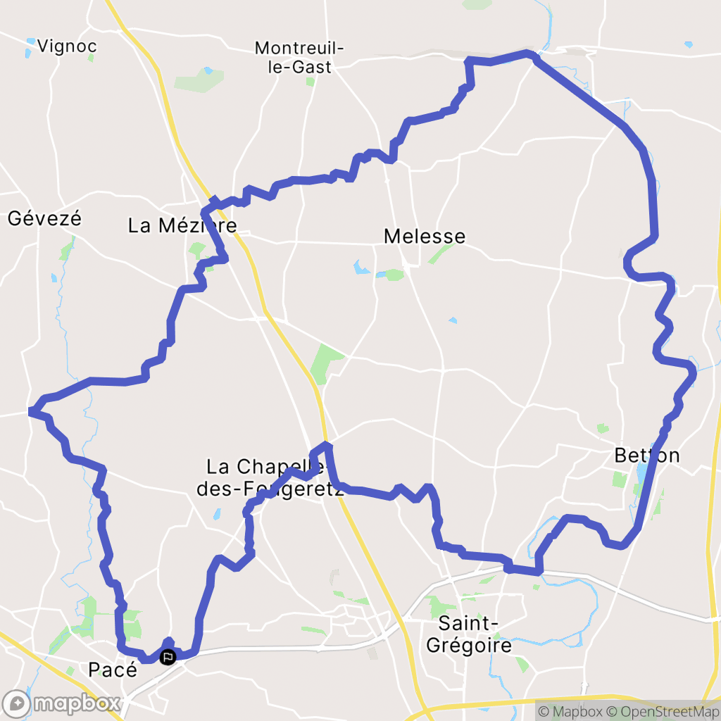 Pacé : carte du parcours de randonnée - France
