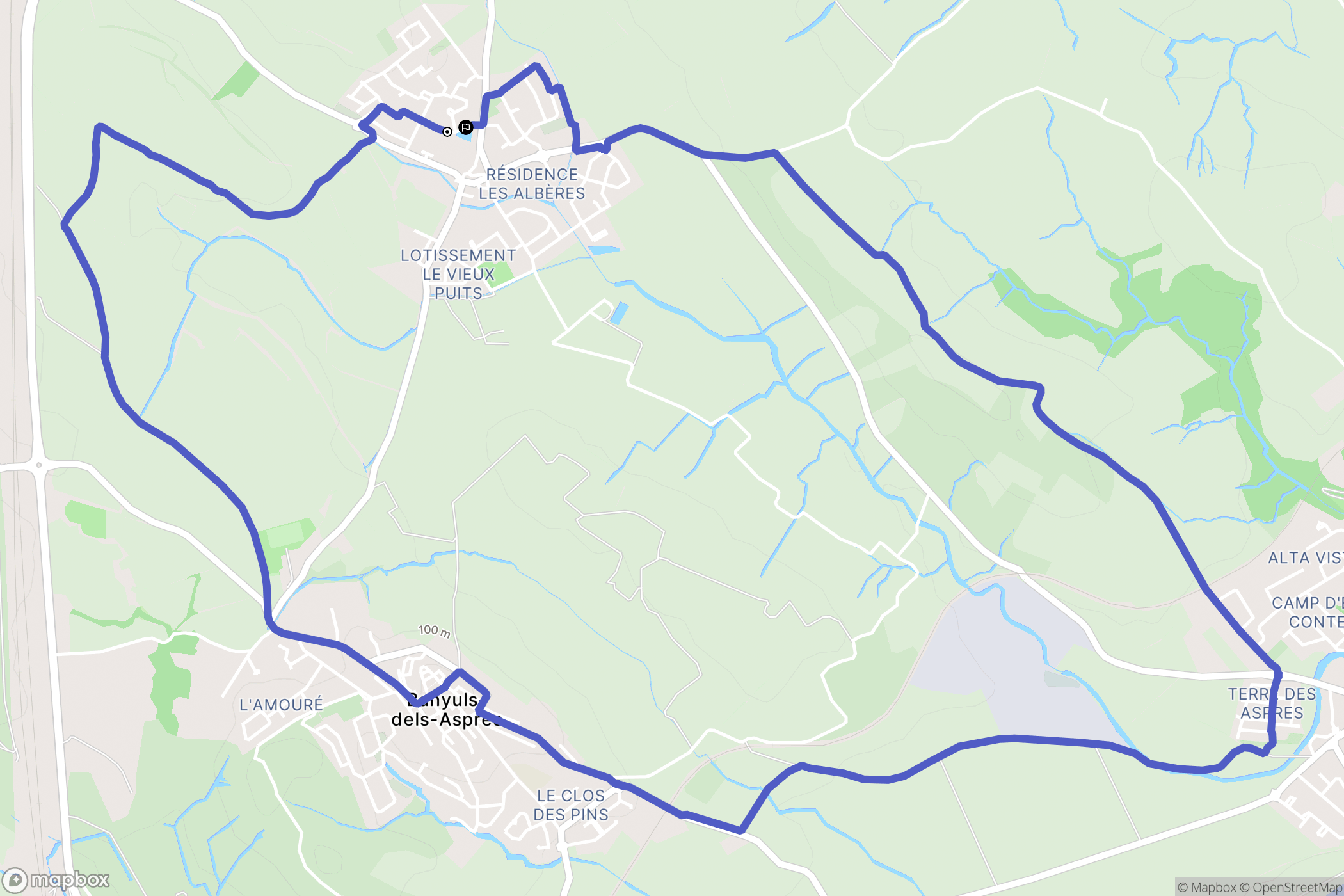 Saint-Jean-Lasseille : carte du parcours de randonnée - France