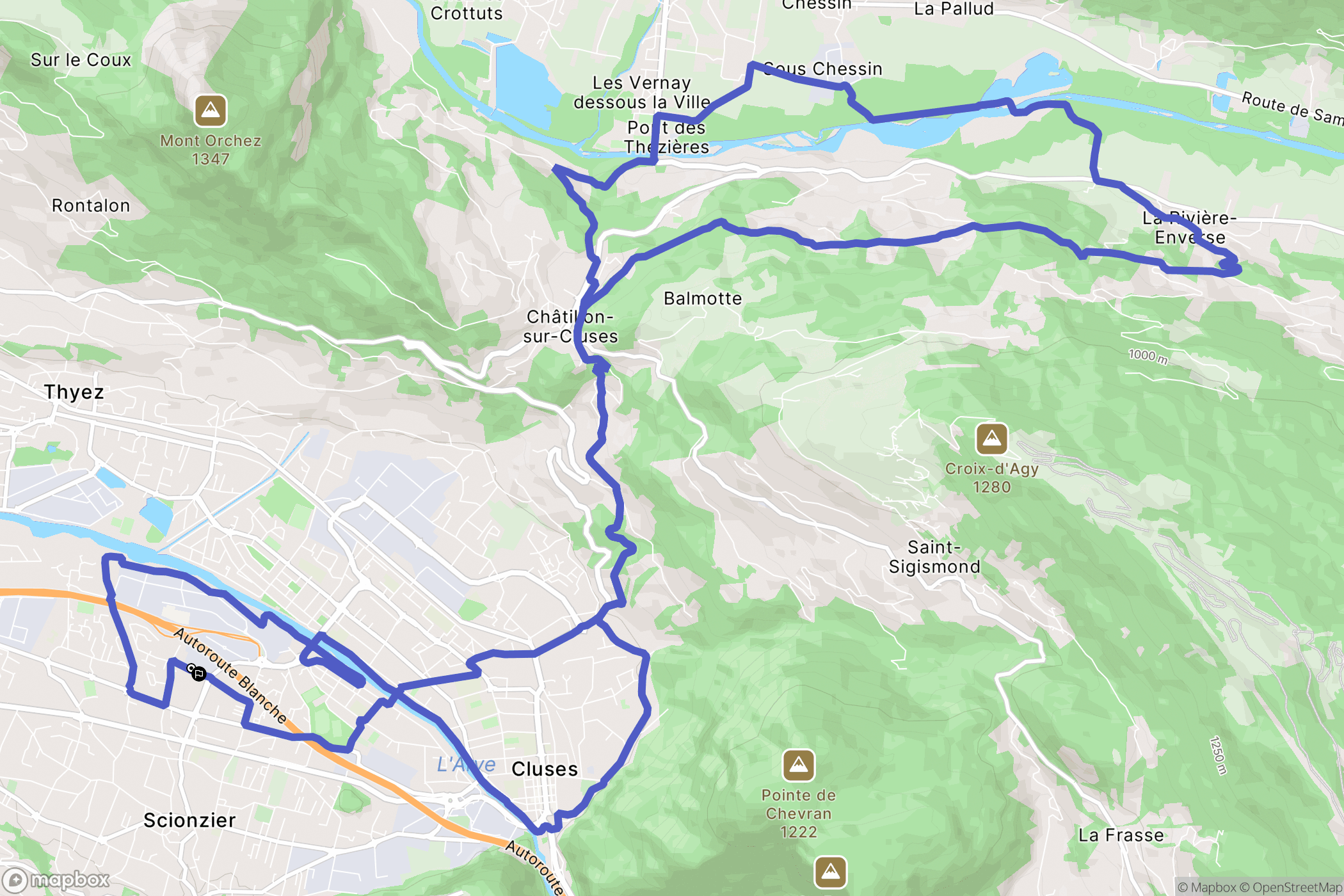 Scionzier : carte du parcours de randonnée - France