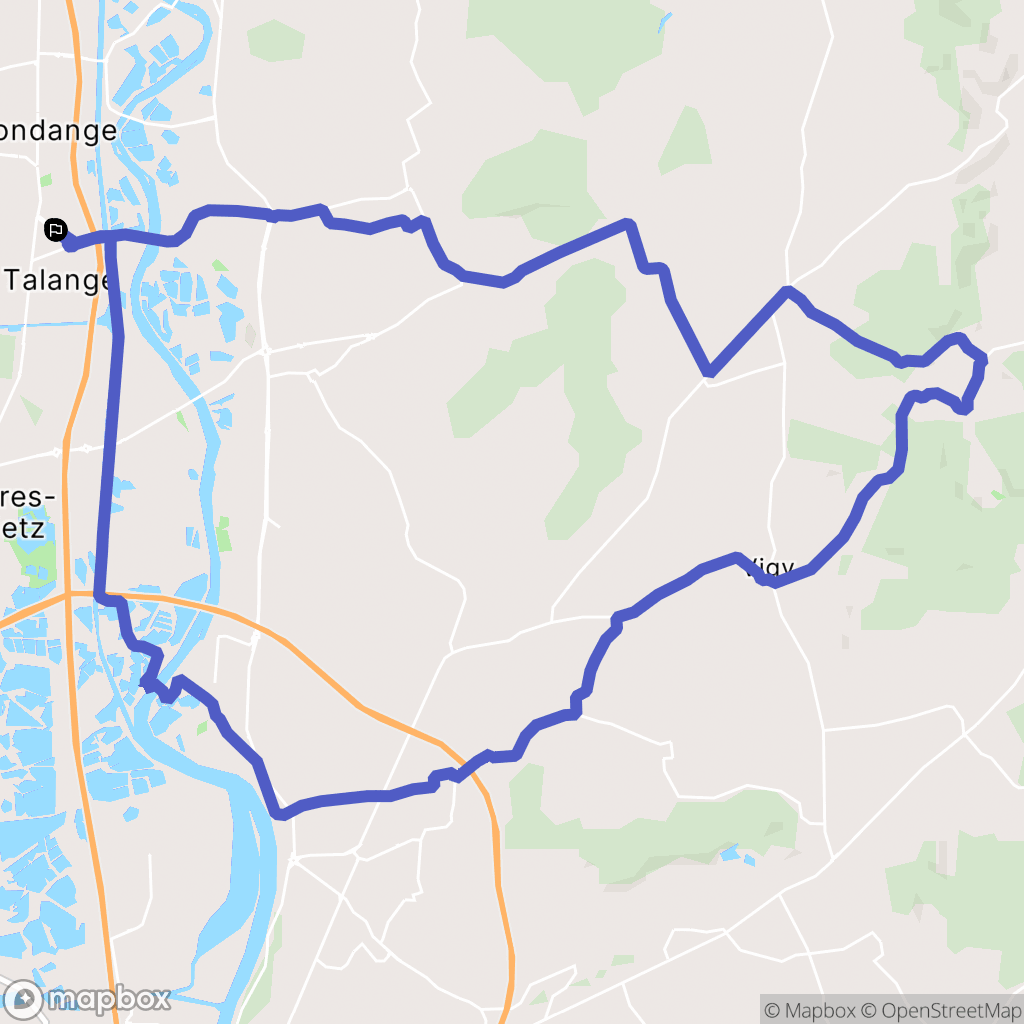 Talange : carte du parcours de randonnée - France