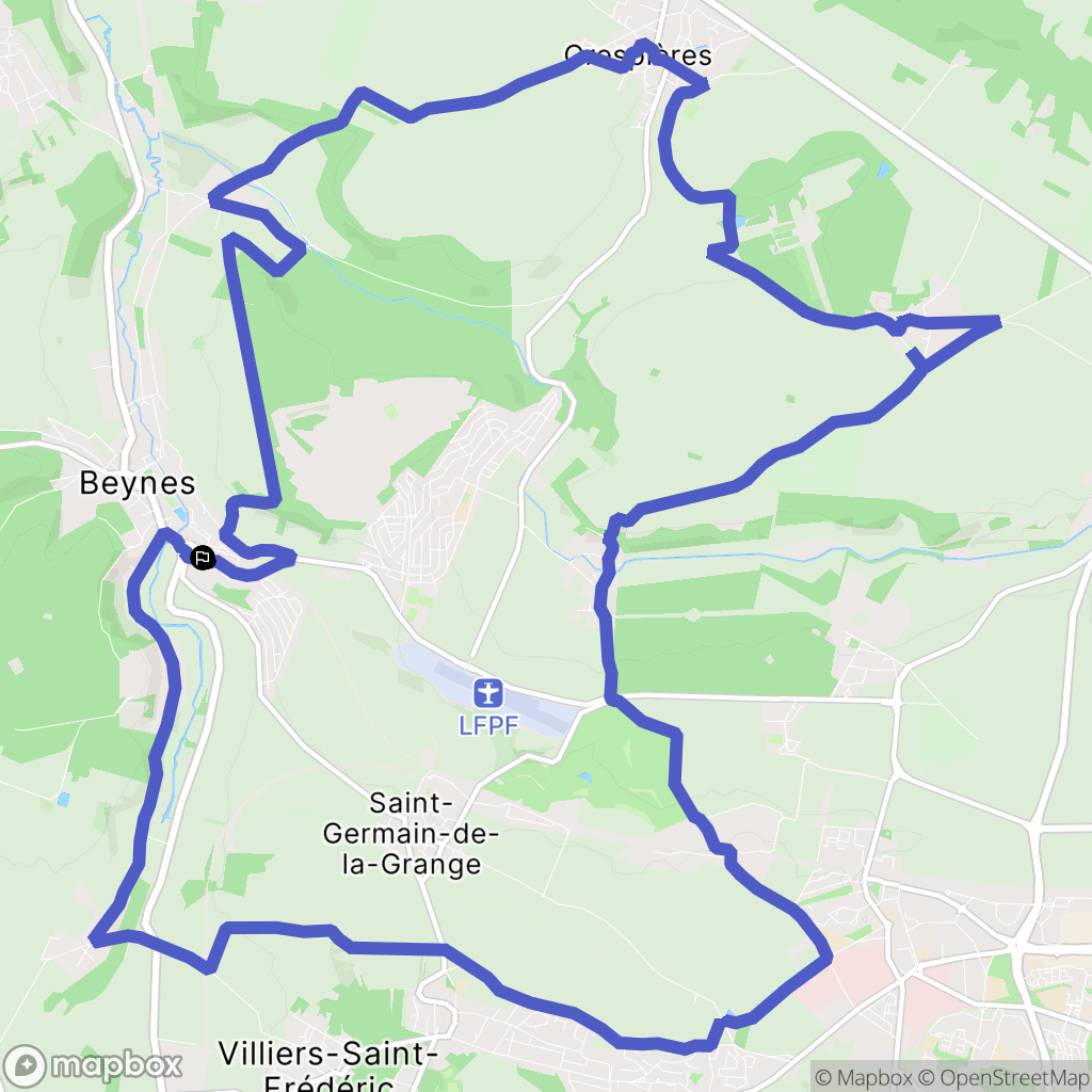 Beynes : carte du parcours de randonnée - France