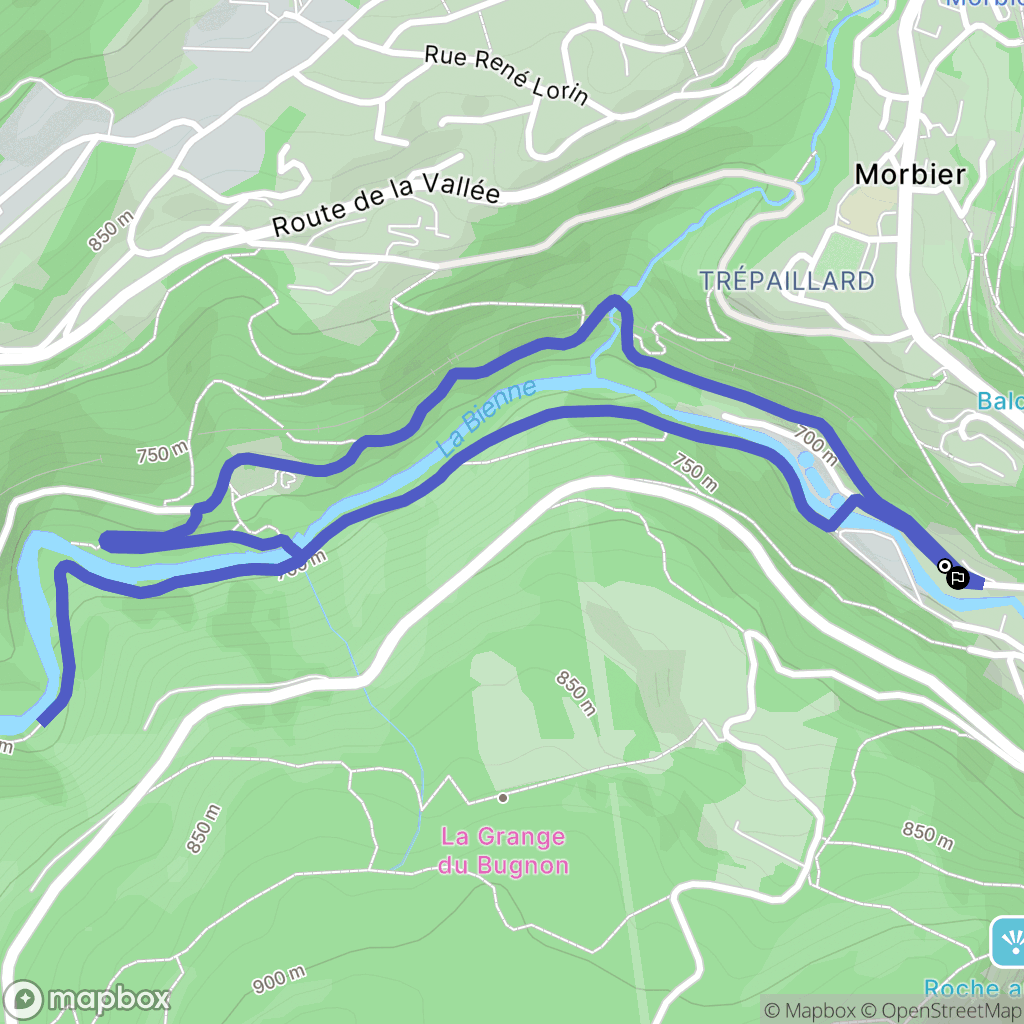 Hauts-de-Bienne : carte du parcours de randonnée - France