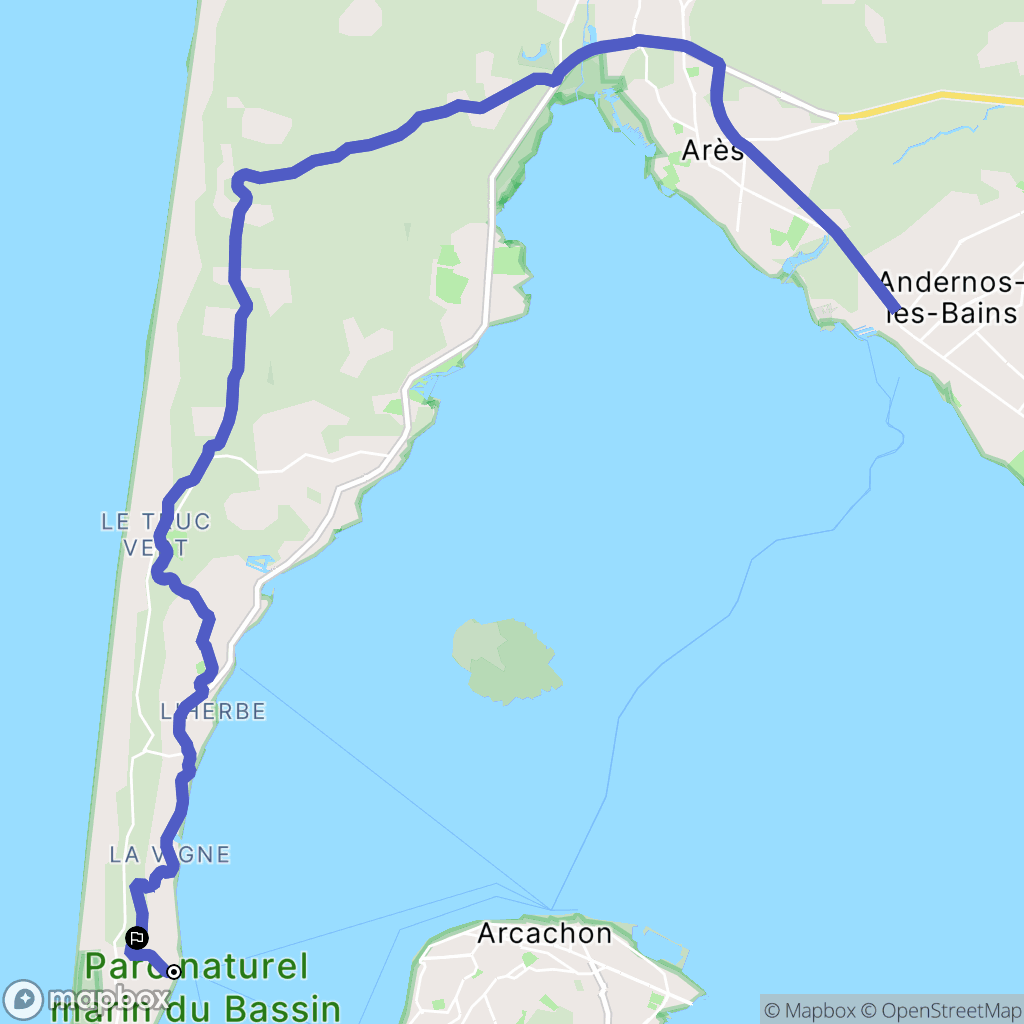 Lège-Cap-Ferret : carte du parcours de randonnée - France
