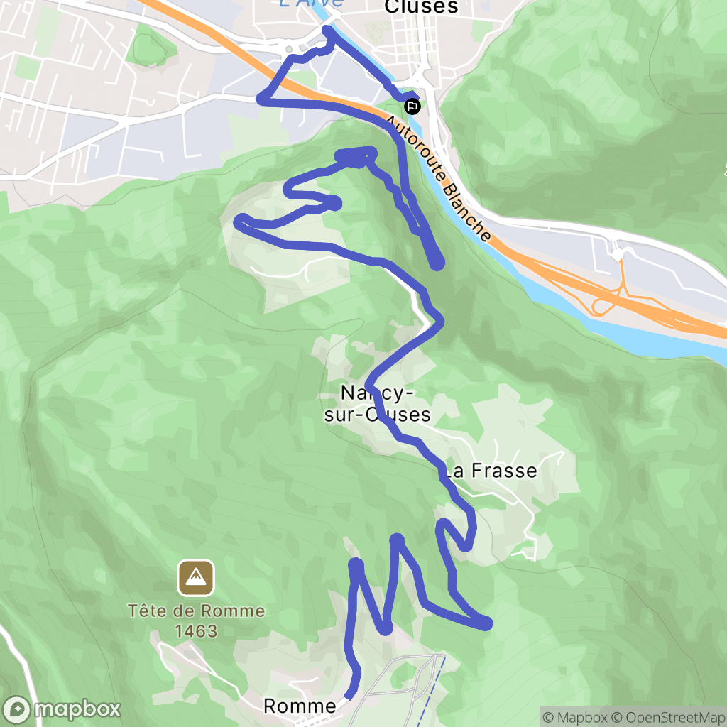 Cluses : carte du parcours de randonnée - France