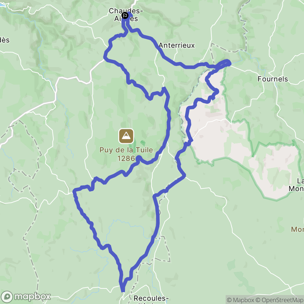 Chaudes-Aigues : carte du parcours de randonnée - France