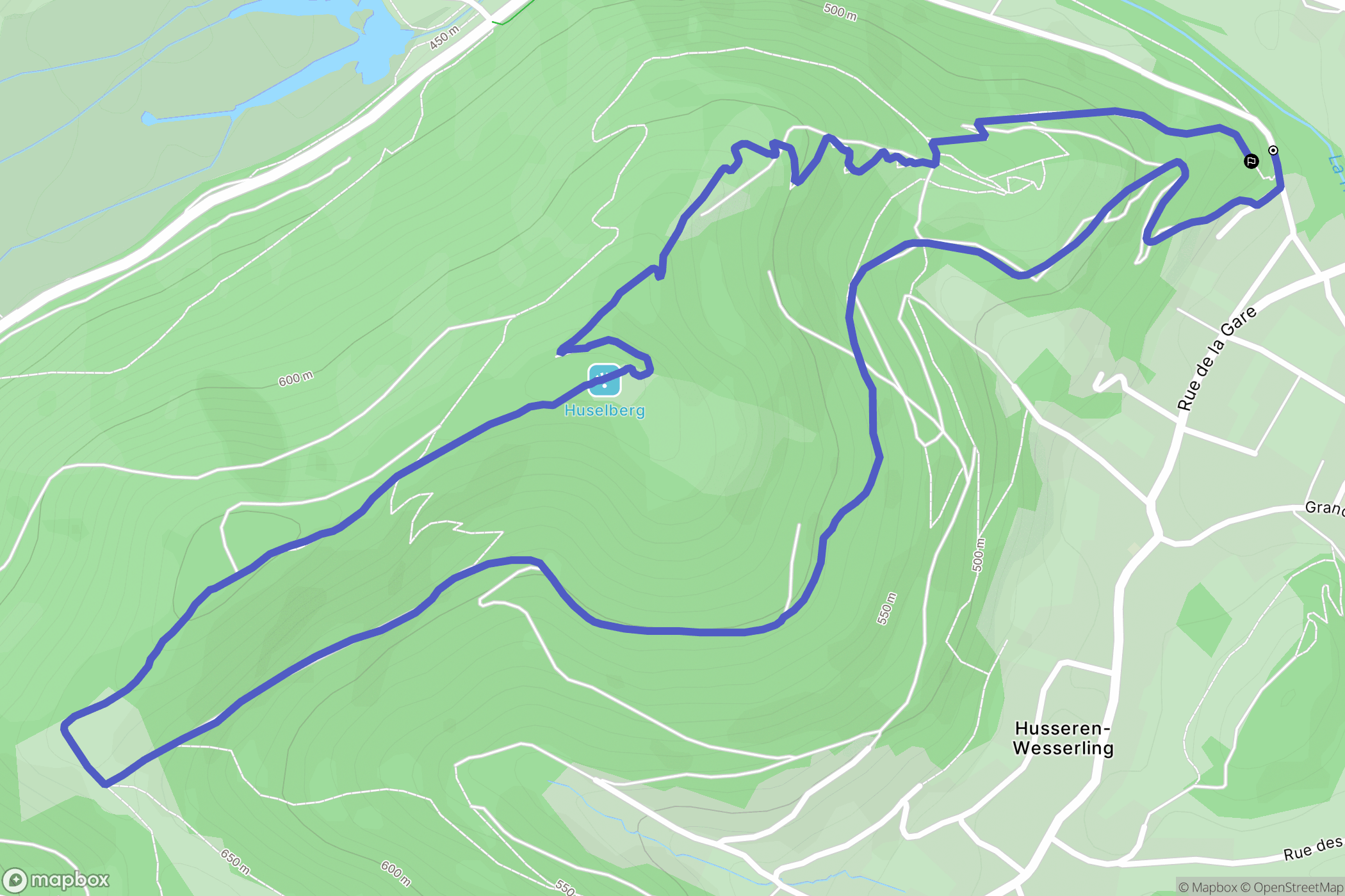 Husseren-Wesserling : carte du parcours de randonnée - France