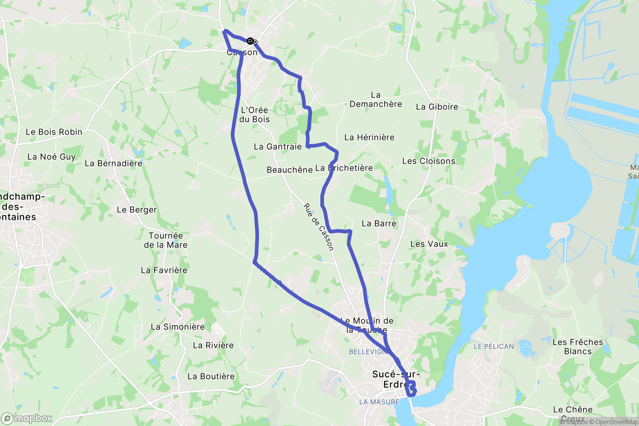 Casson : carte du parcours de randonnée - France