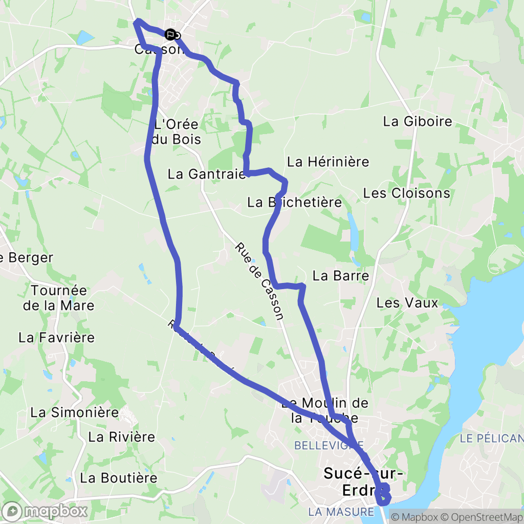Casson : carte du parcours de randonnée - France