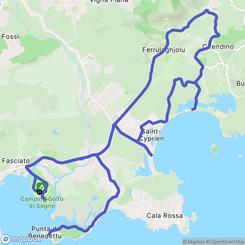 Lecci : carte du parcours de randonnée - France