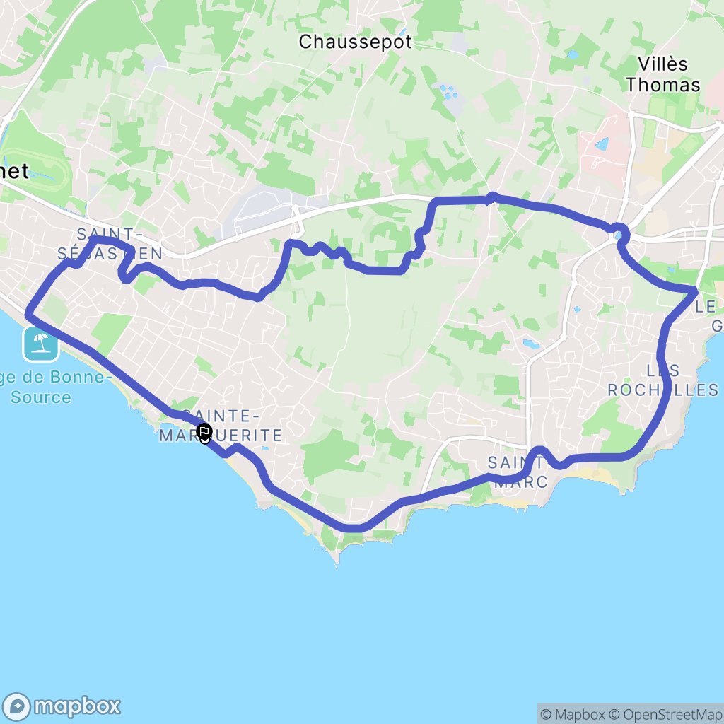 Pornichet : carte du parcours de randonnée - France