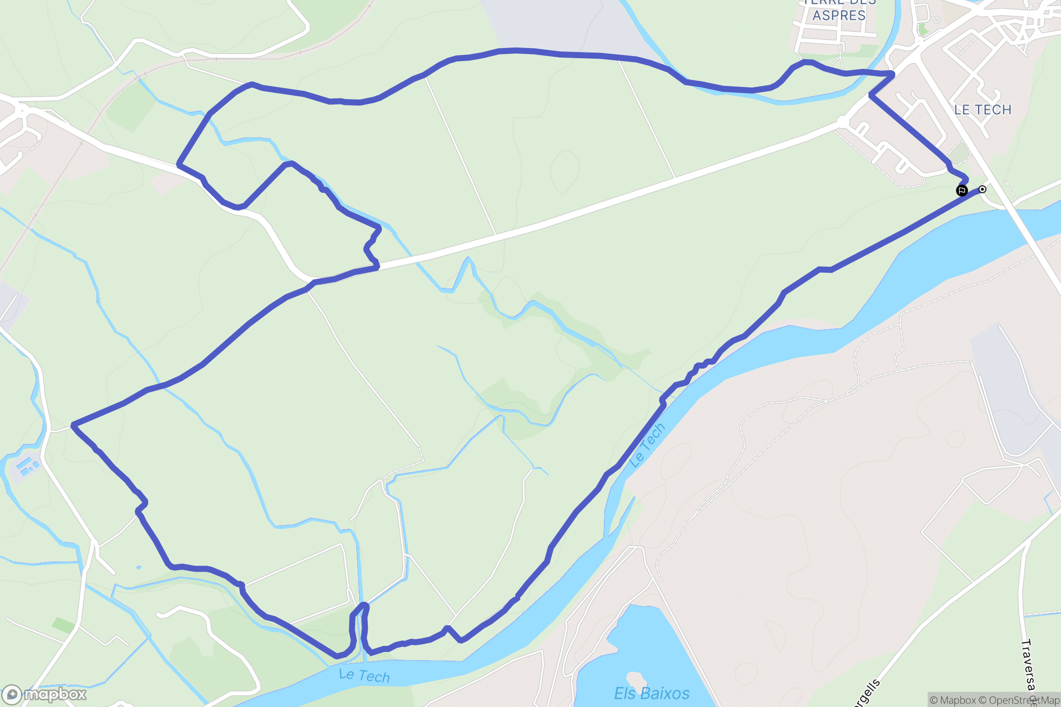 Brouilla : carte du parcours de randonnée - France