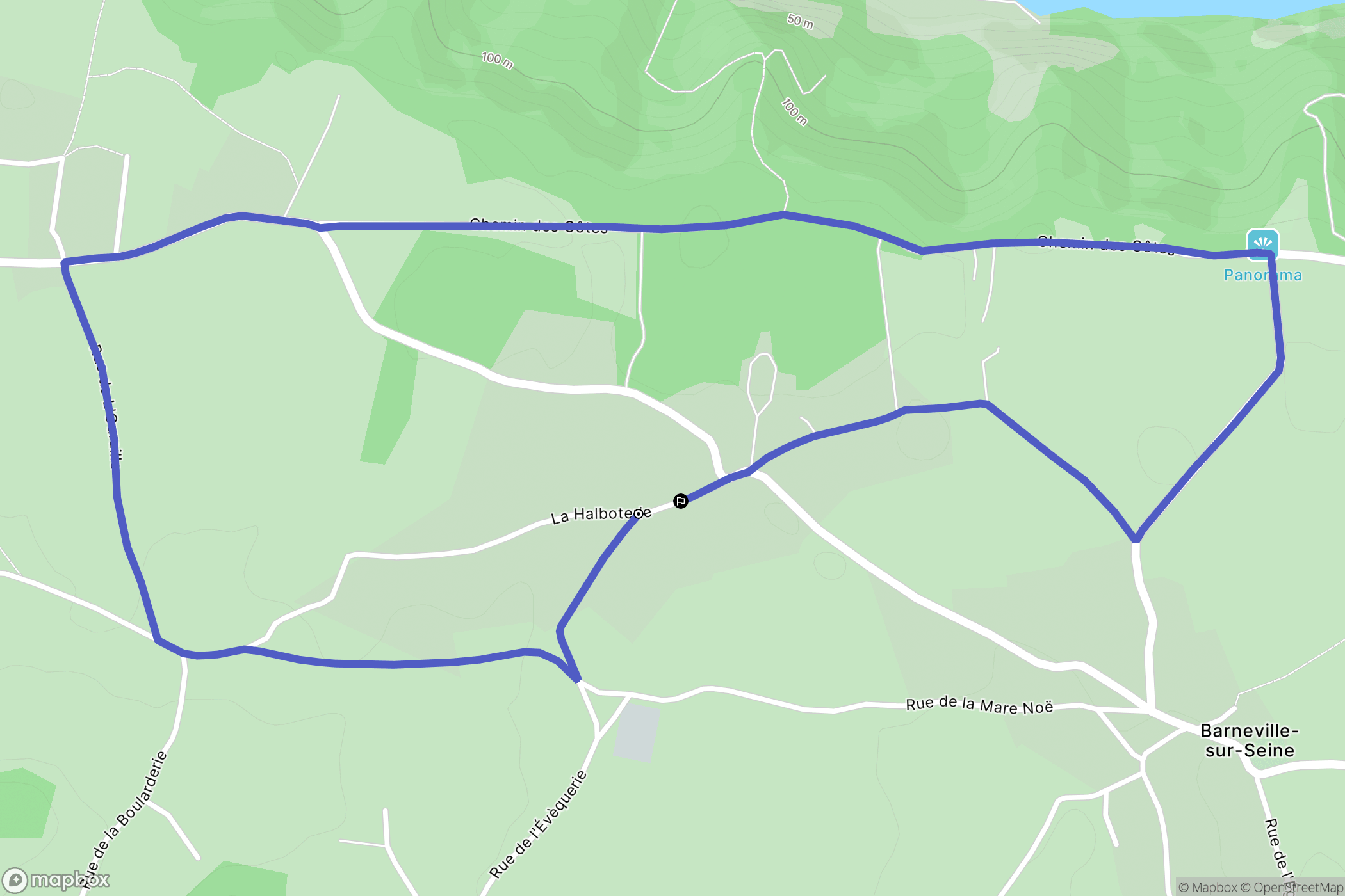 Honguemare-Guenouville : carte du parcours de randonnée - France