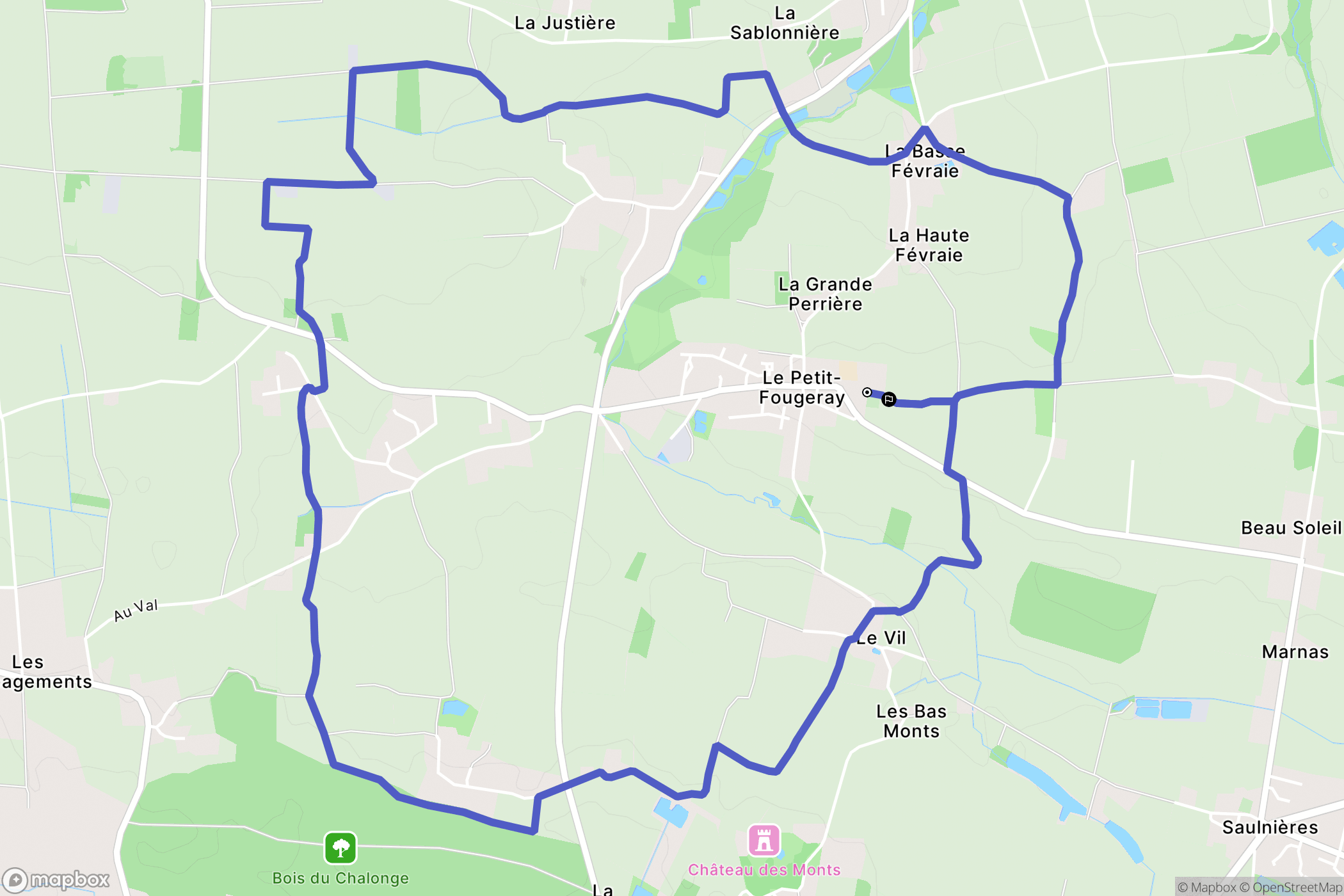 Le Petit-Fougeray : carte du parcours de randonnée - France