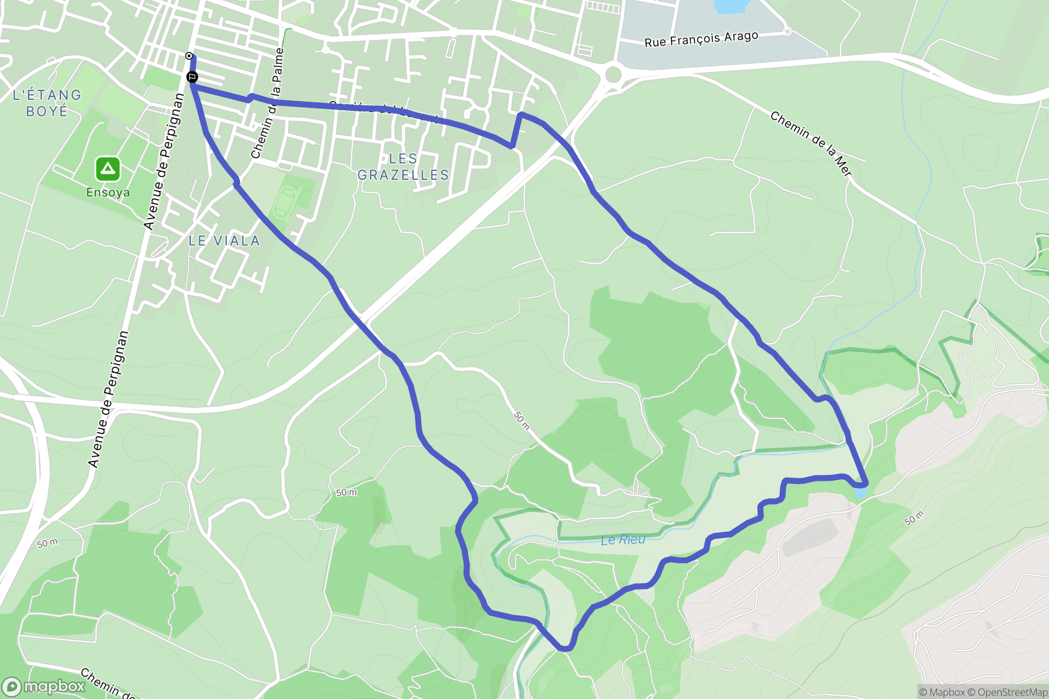 Sigean : carte du parcours de randonnée - France