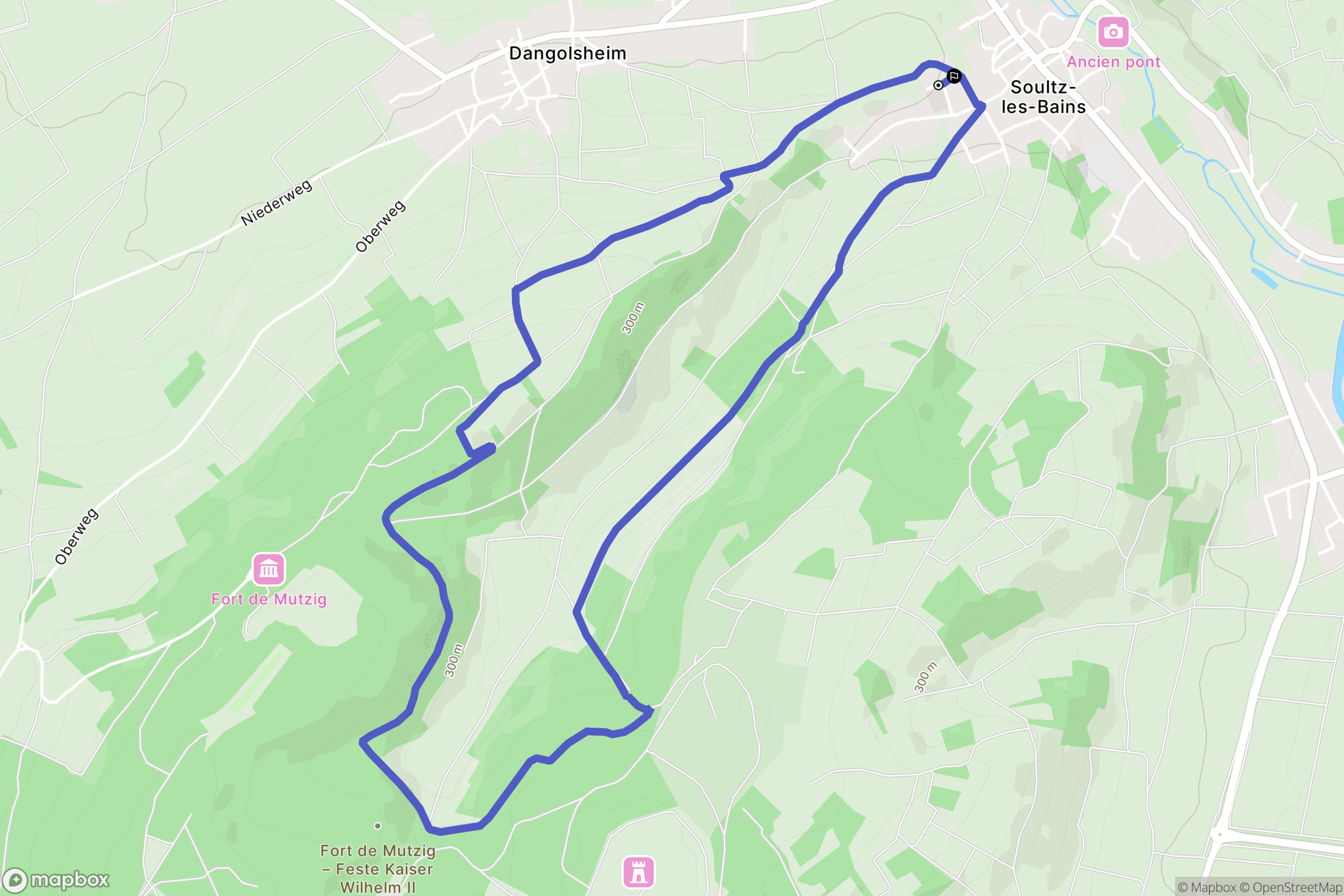 Soultz-les-Bains : carte du parcours de randonnée - France