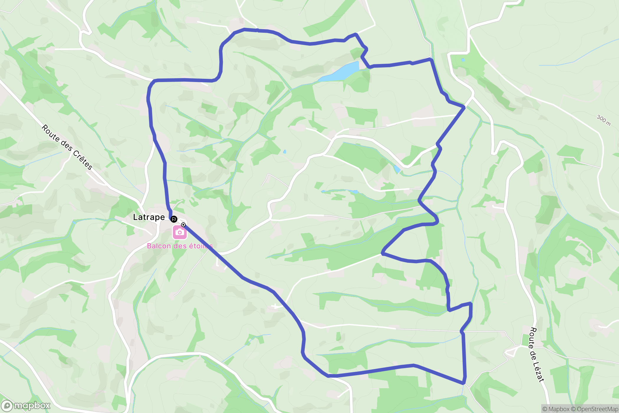 Latrape : carte du parcours de randonnée - France