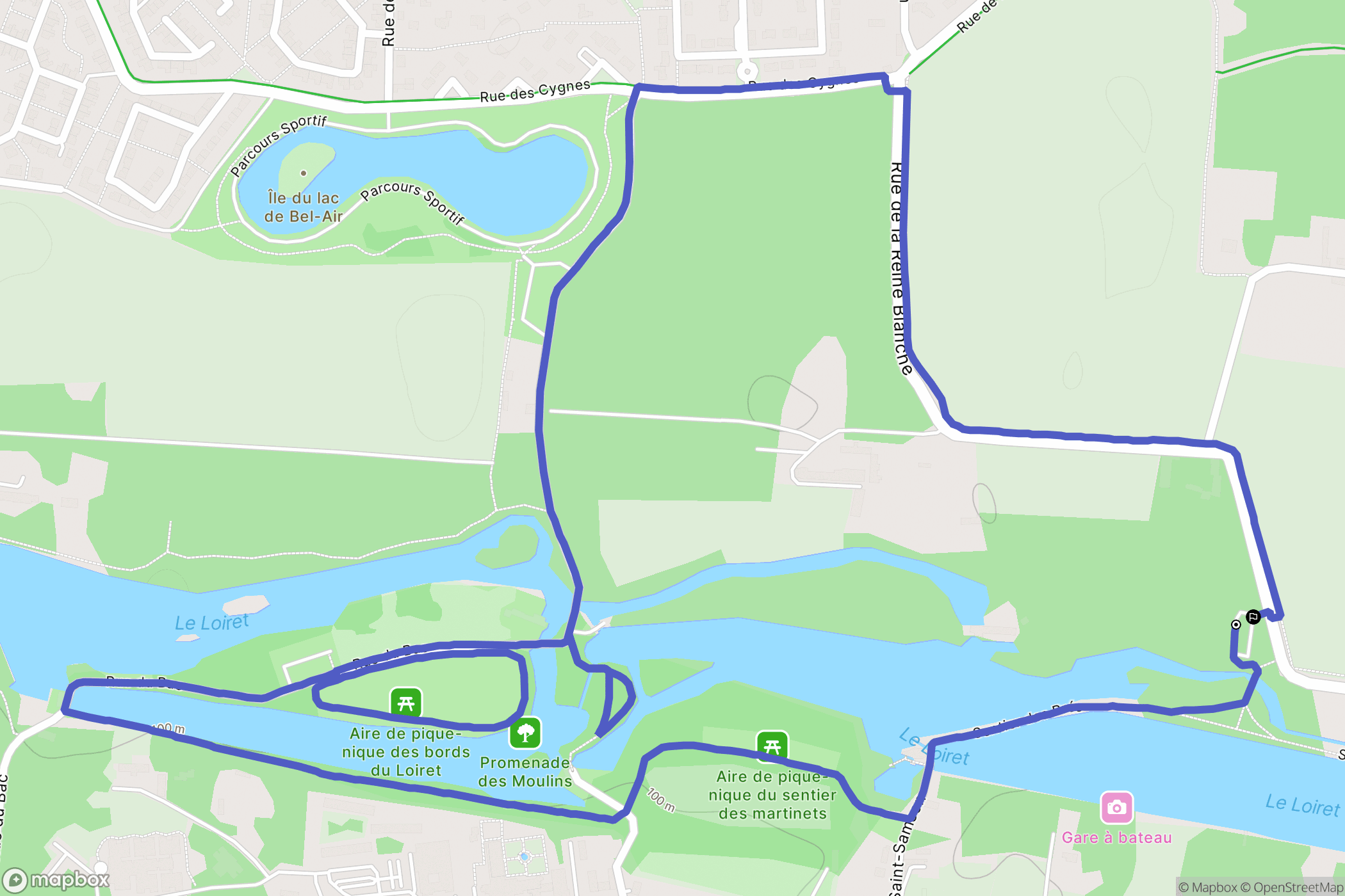 Olivet : carte du parcours de randonnée - France