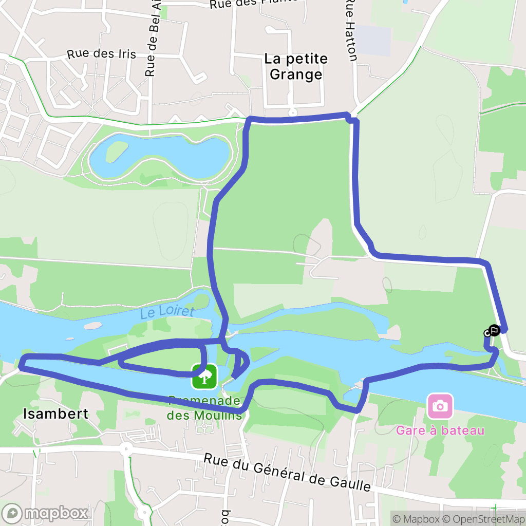 Olivet : carte du parcours de randonnée - France