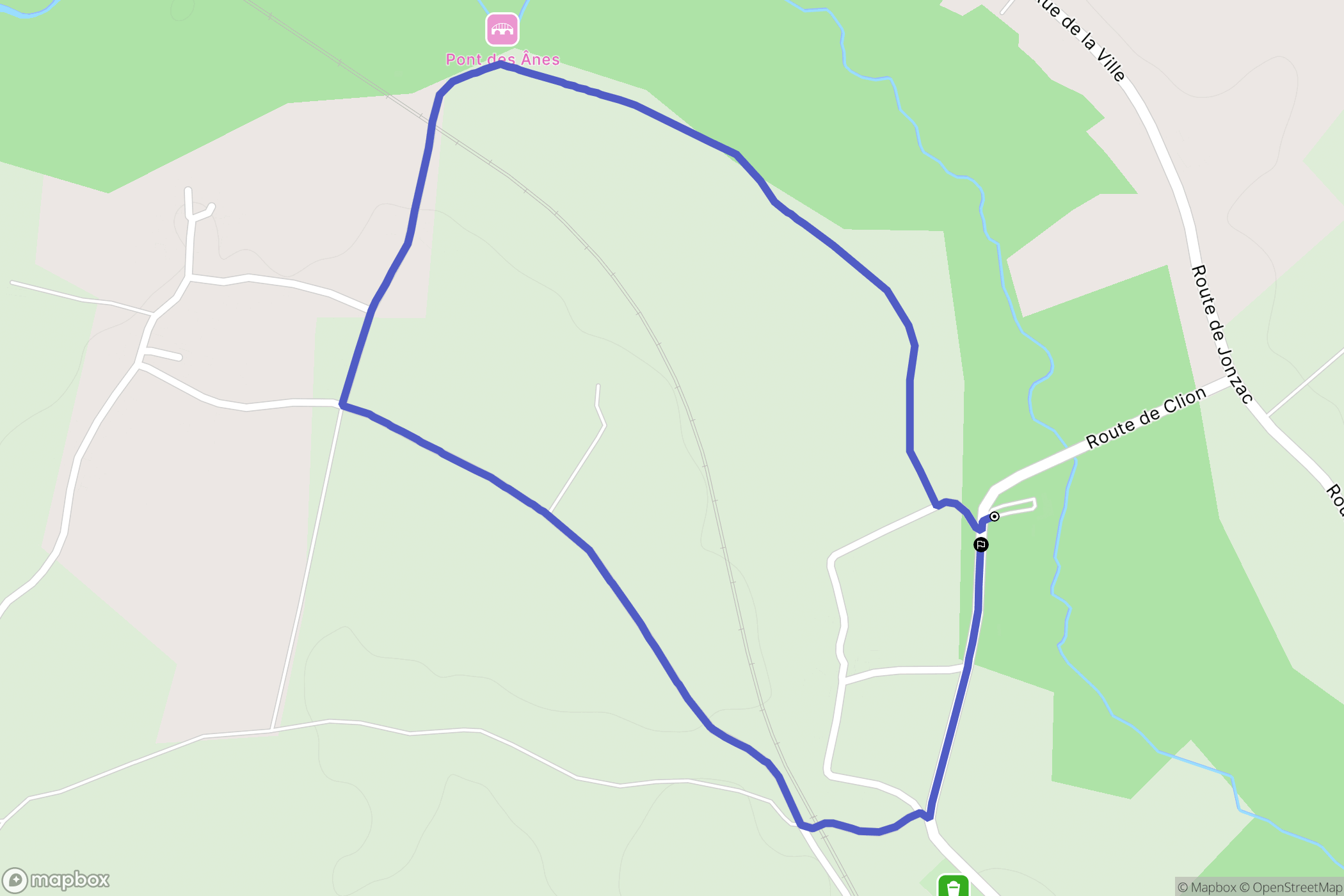 Clion : carte du parcours de randonnée - France