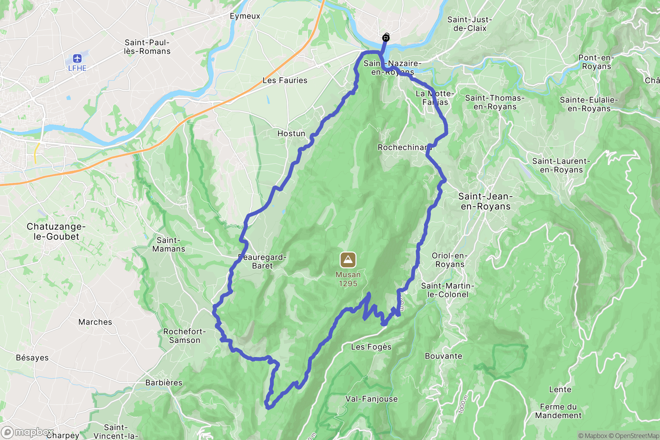 Saint-Hilaire-du-Rosier : carte du parcours de randonnée - France