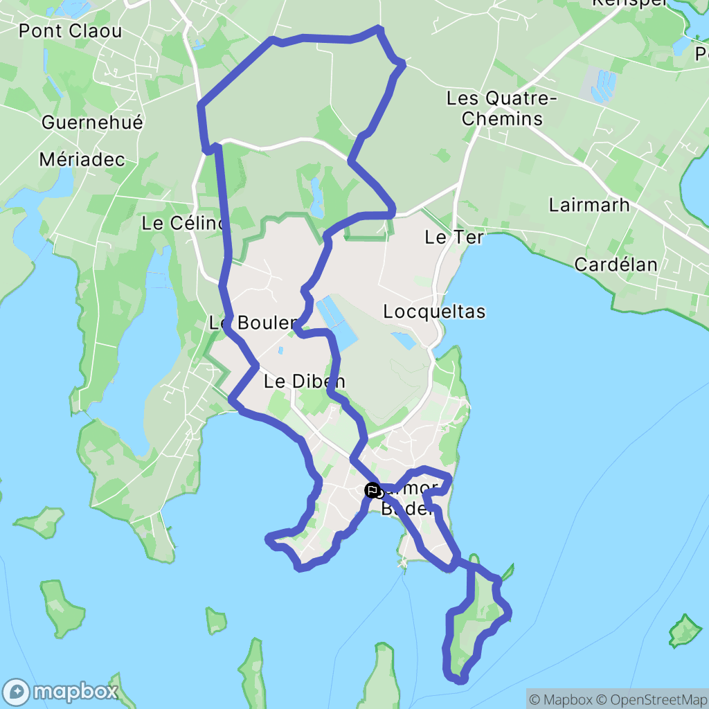 Larmor-Baden : carte du parcours de randonnée - France