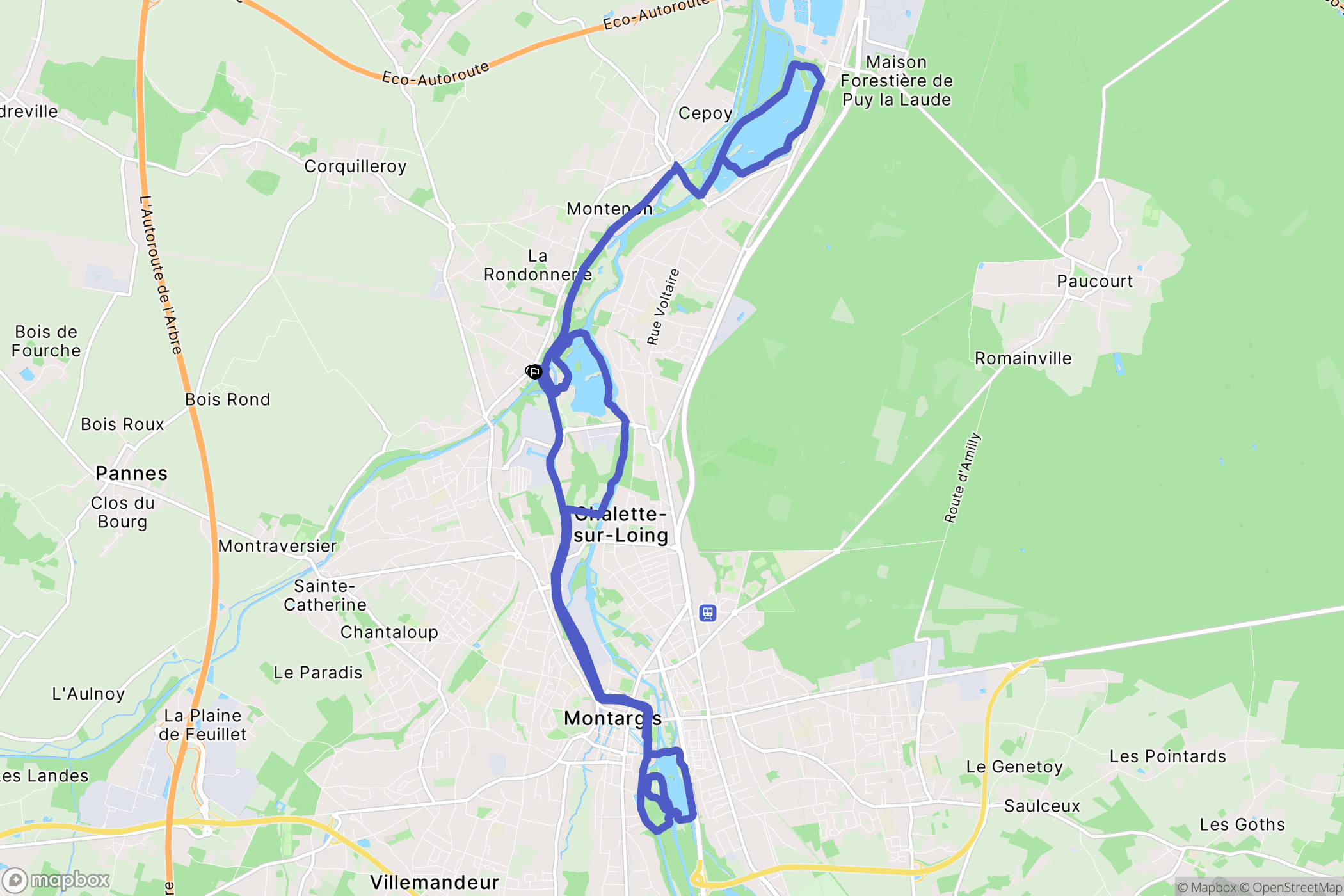 Corquilleroy : carte du parcours de randonnée - France