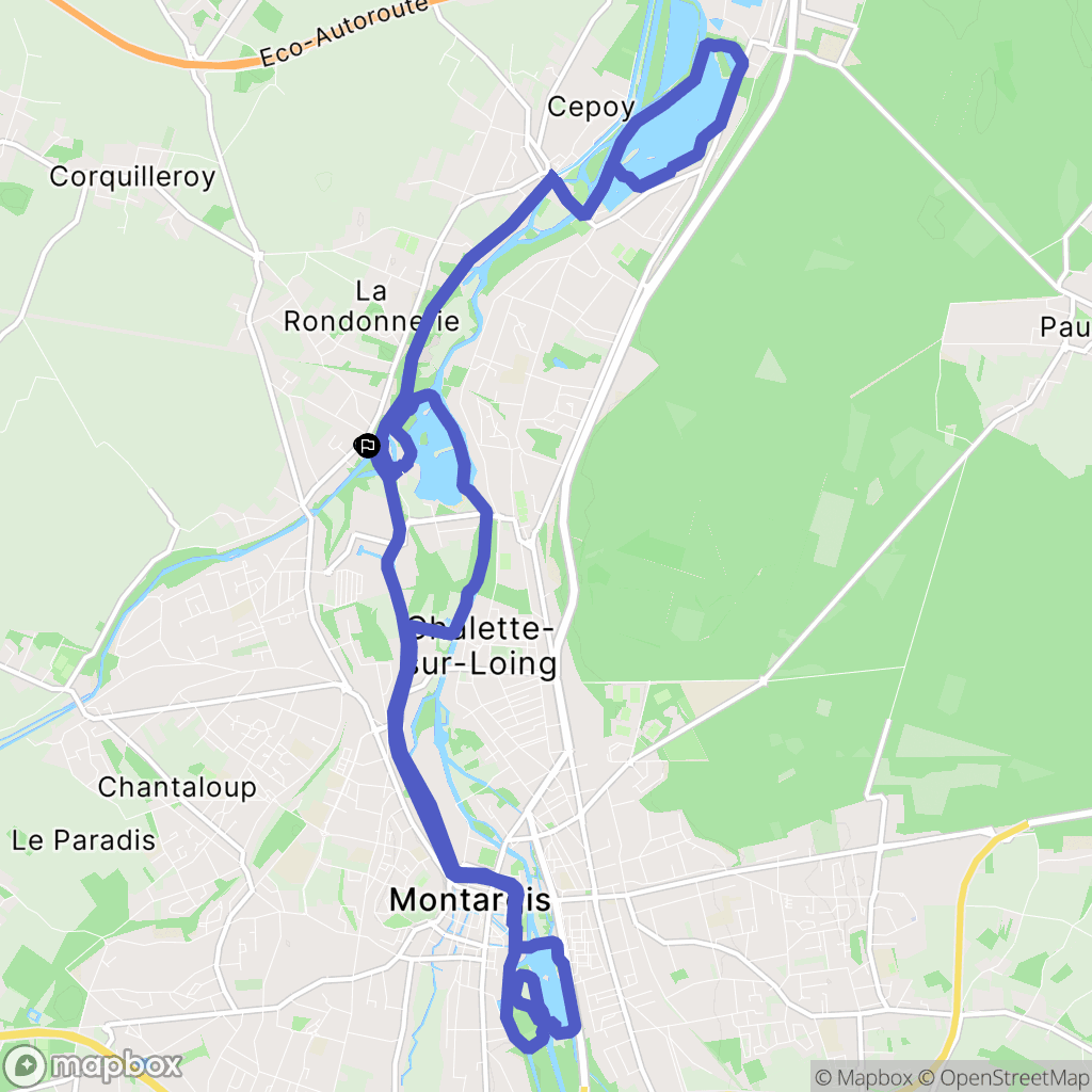 Corquilleroy : carte du parcours de randonnée - France