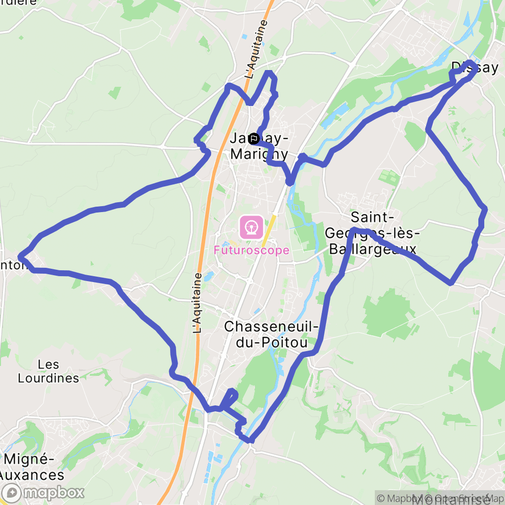 Jaunay-Marigny : carte du parcours de randonnée - France