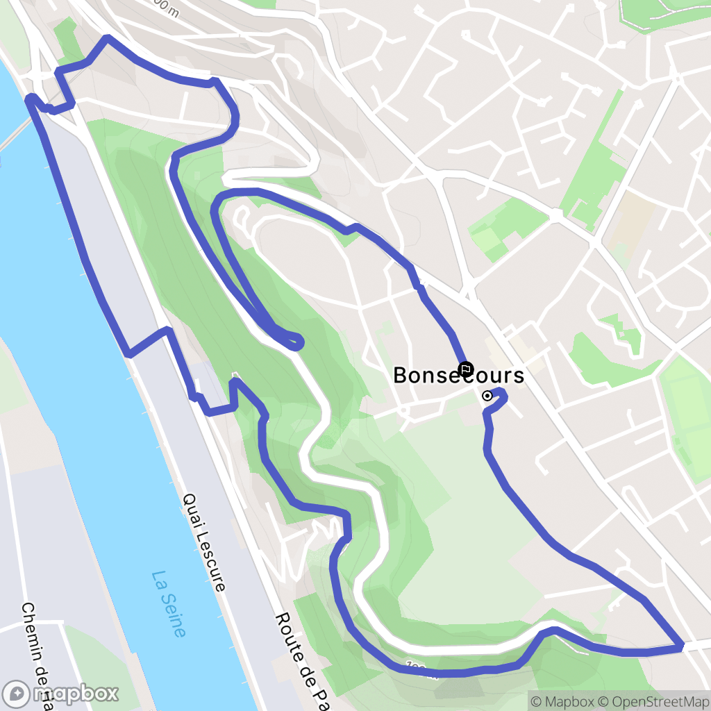 Bonsecours : carte du parcours de randonnée - France