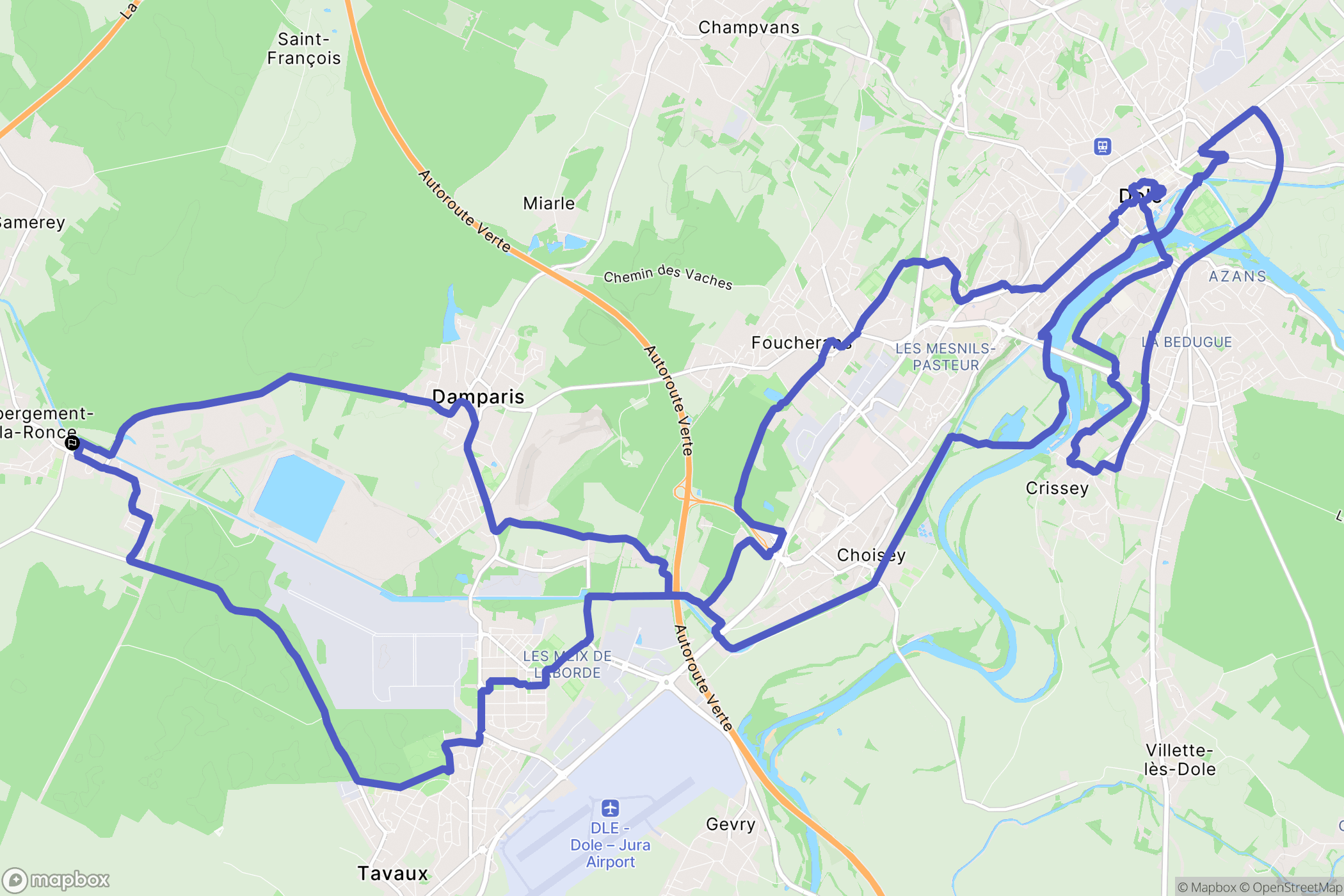 Abergement-la-Ronce : carte du parcours de randonnée - France