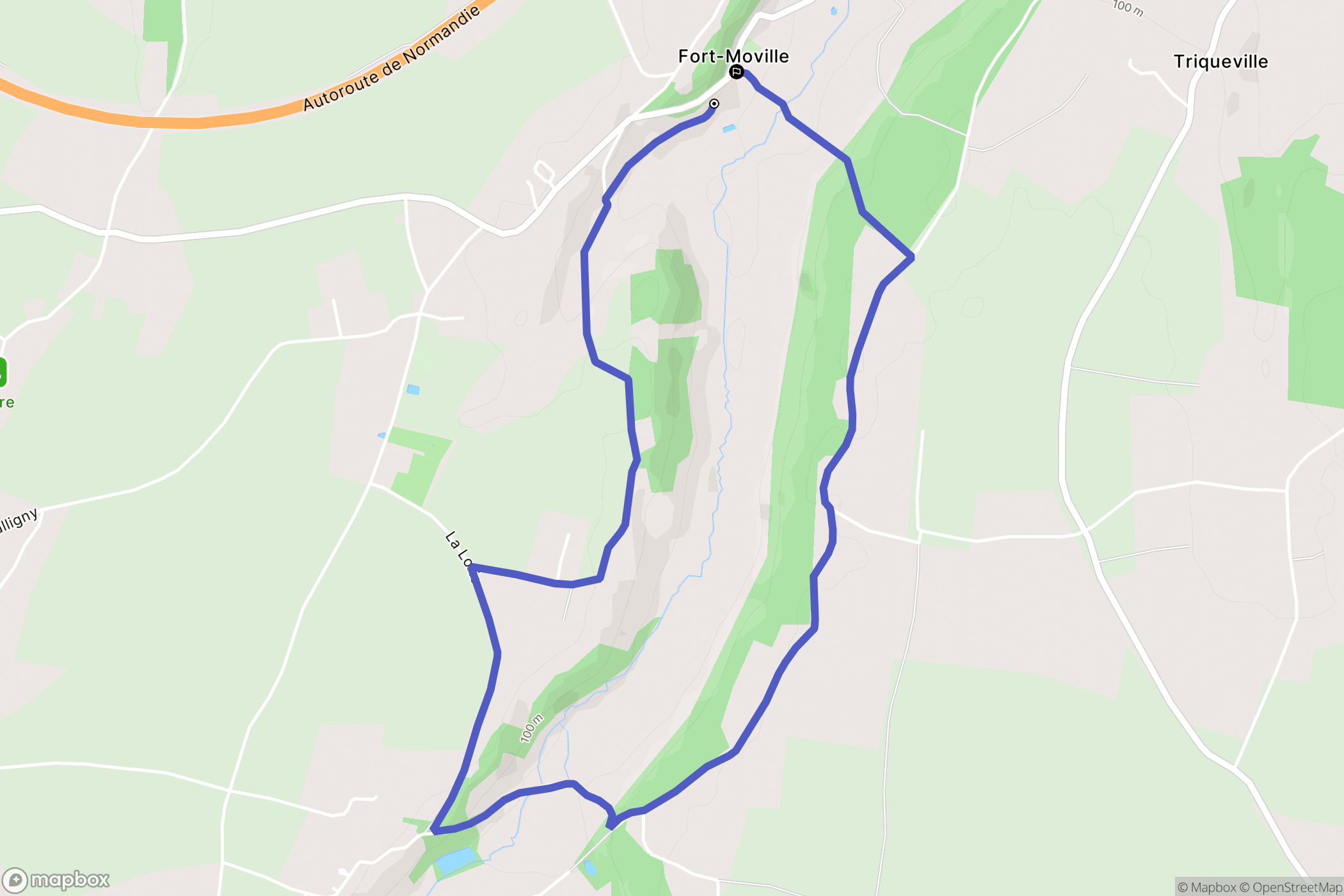 Fort-Moville : carte du parcours de randonnée - France