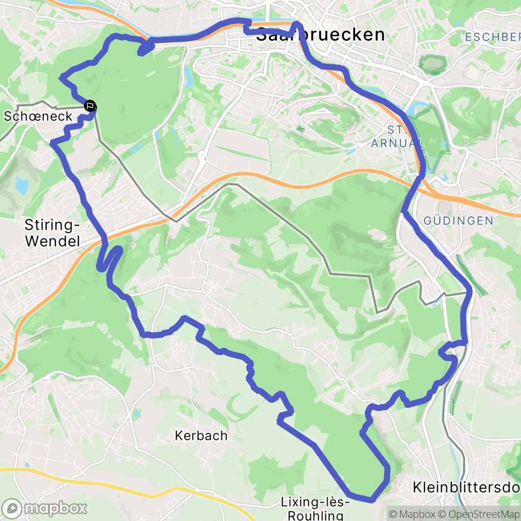 Schœneck : carte du parcours de randonnée - France